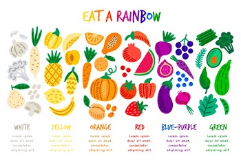 Eat a rainbow colorful infographic Free Vector