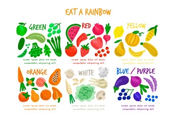 Eat a rainbow infographic Free Vector