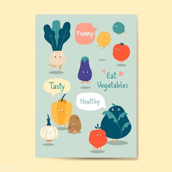 Eat vegetables cartoon stickers vector set | Free stock vector - 538724
