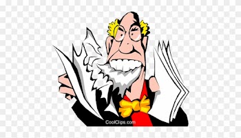 Eating His Words Royalty Free Vector Clip Art Illustration - Eating His Words Royalty Free Vector Clip Art Illustration