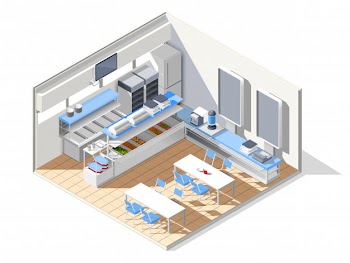Eating house isometric composition Free Vector