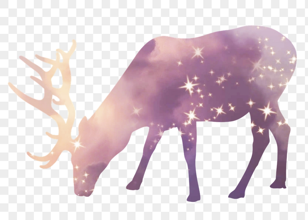 Eating stag png silhouette sticker, | Free PNG Illustration - rawpixel