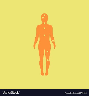Ebola symptoms pain points on human body vector image