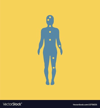 Ebola symptoms pain points on human body vector image