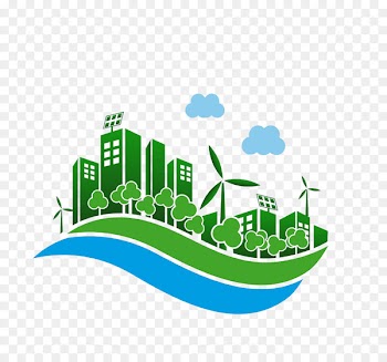 Eco-cities Solar panel Renewable energy Windmill - Environmentally friendly green city 