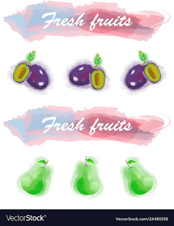 Eco food menu background watercolor hand drawn vector image