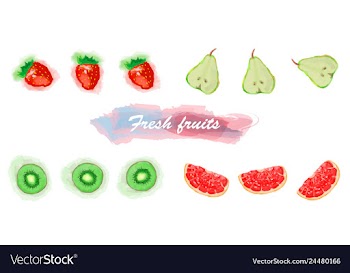 Eco food menu background watercolor hand drawn vector image