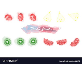 Eco food menu background watercolor hand drawn vector image