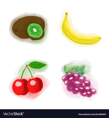 Eco food menu background watercolor hand drawn vector image