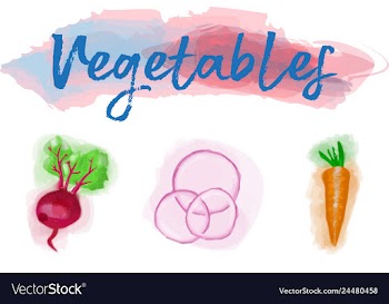 Eco food menu background watercolor hand drawn vector image