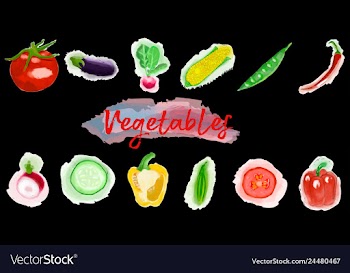 Eco food menu background watercolor hand drawn vector image
