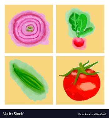 Eco food menu background watercolor hand drawn vector image