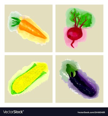 Eco food menu background watercolor hand drawn vector image