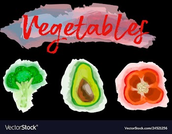 Eco food menu background watercolor hand drawn vector image