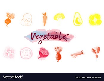 Eco food menu background watercolor hand drawn vector image