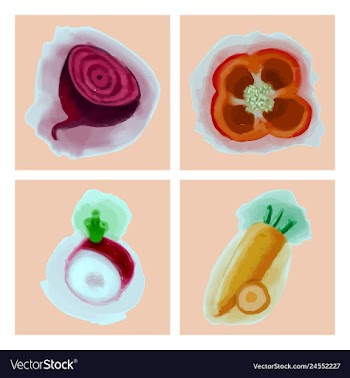 Eco food menu background watercolor hand drawn vector image