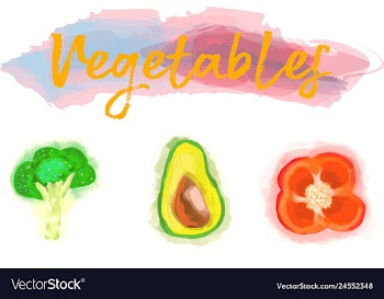 Eco food menu background watercolor hand drawn vector image