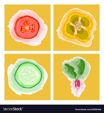 Eco food menu background watercolor hand drawn vector image