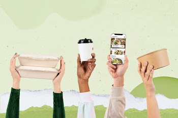 Eco-friendly food packaging delivery concept… | Free stock illustration | High Resolution graphic