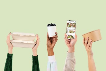 Eco-friendly food packaging delivery concept | Free stock illustration | High Resolution graphic