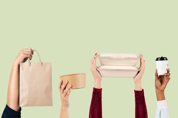 Eco-friendly food packaging  delivery concept | Free stock illustration | High Resolution graphic