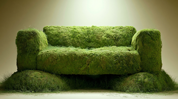 Eco-Friendly Minimalist Sofa Covered in Moss