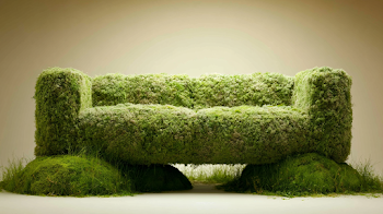 Eco-Friendly Minimalist Sofa Design with Moss