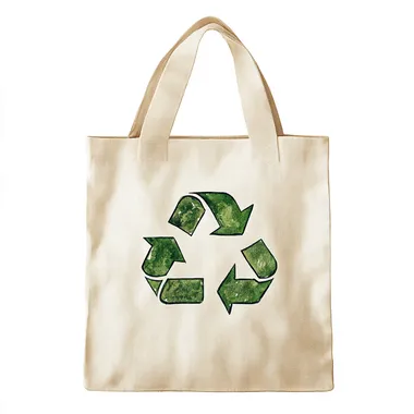 Eco-Friendly Tote Bag with Green Recycle Logo Eco-Friendly Tote Bag with Green Recycle Logo
