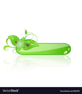  					Eco glossy panel with green leaves and ladybug vector image														