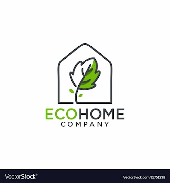 Eco home logo design vector image