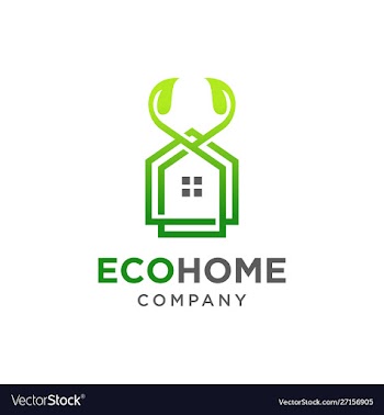 Eco home logo design vector image
