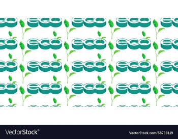 eco lettering logo seamless pattern