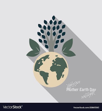 Eco planet tree grows on planet earth vector image