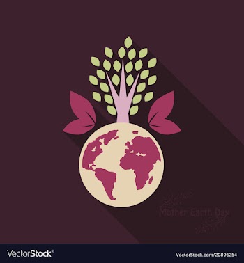 Eco planet tree grows on planet earth vector image