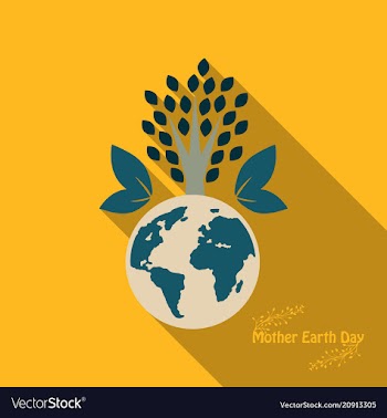 Eco planet tree grows on planet earth vector image