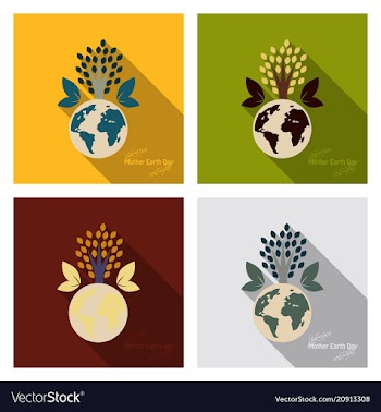 Eco planet tree grows on planet earth vector image