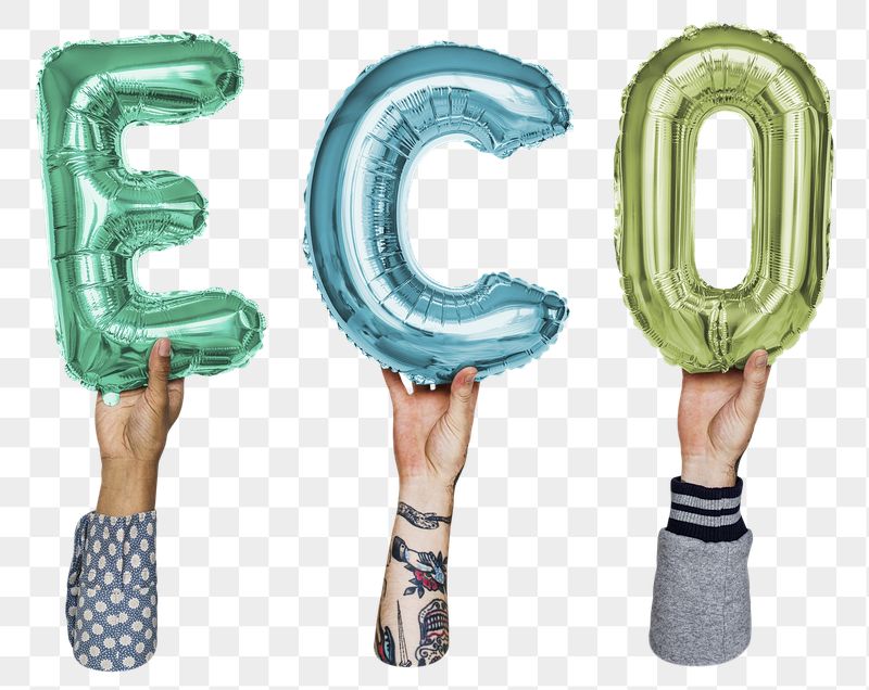 Eco png, letter foil balloon, | Free PNG - rawpixel