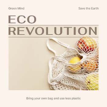 Eco revolution Instagram post template, | Free PSD Template - rawpixel