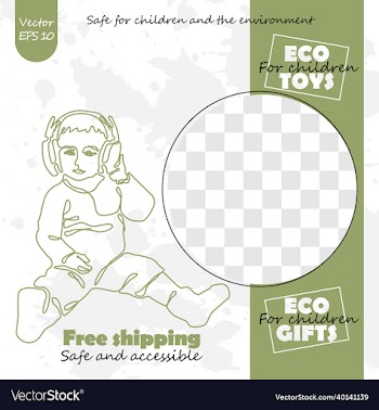 eco shop for children banner minimalism art