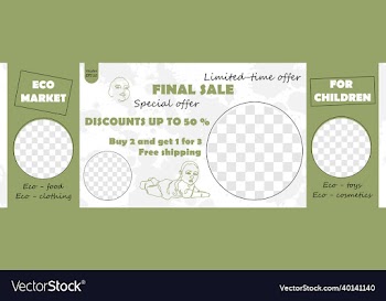 eco shop for children banner minimalism art