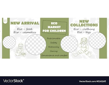 eco shop for children banner minimalism art