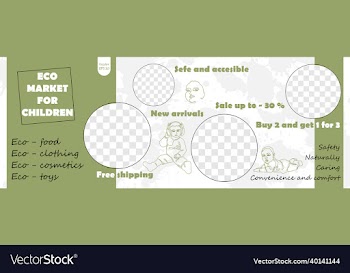 eco shop for children banner minimalism art line