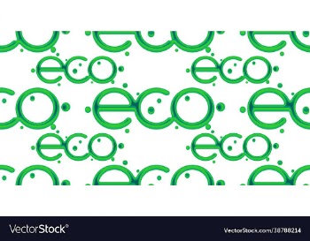 ecology lettering logo seamless pattern