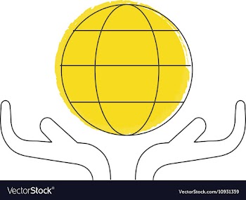 Ecology symbol earth in hands vector image