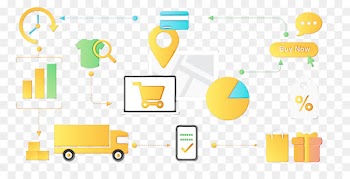 Ecommerce, Business, Multichannel Marketing, Yellow, Text PNG