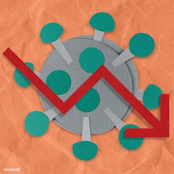 Economic downturn due to COVID-19 paper craft background  | Free  photo - 2312405
