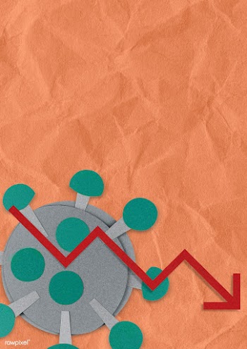 Economic downturn due to COVID-19 paper craft background  | Free  photo - 2312406
