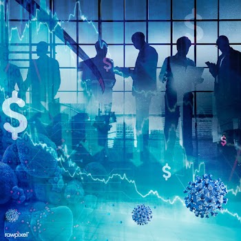 Economic impact and decrease due to coronavirus pandemic background | Free  illustration - 2303153
