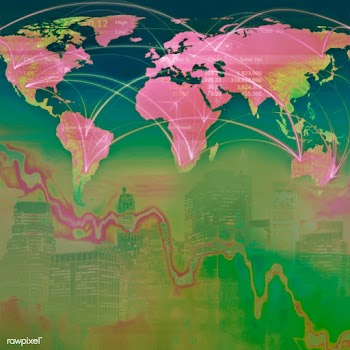 Economic impact and decrease due to coronavirus pandemic background | Free  illustration - 2303524