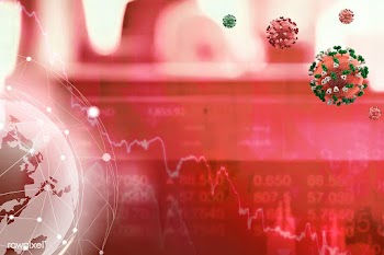 Economic impact and decrease due to coronavirus pandemic background mo.. | Free  psd mockup - 2301784